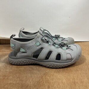 Keen SOLR Womens Size 8.5 Outdoor Hiking Water Sandals Gray/Ocean Wave 1022452